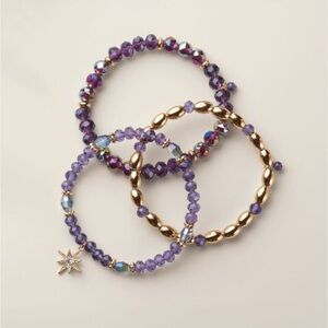 Chic Amethyst and Gold Bracelet Set